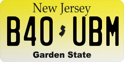 NJ license plate B40UBM