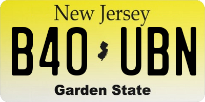 NJ license plate B40UBN