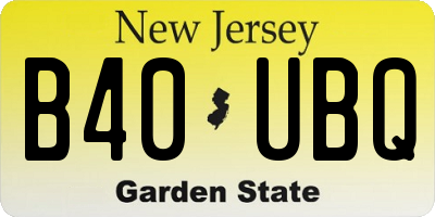 NJ license plate B40UBQ