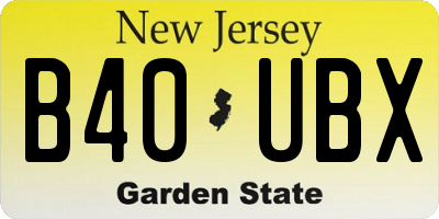 NJ license plate B40UBX