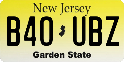 NJ license plate B40UBZ