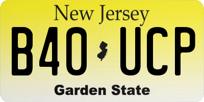 NJ license plate B40UCP