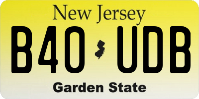 NJ license plate B40UDB