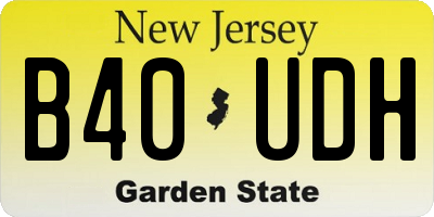 NJ license plate B40UDH