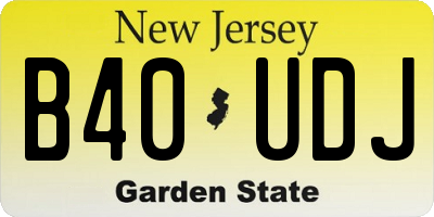 NJ license plate B40UDJ