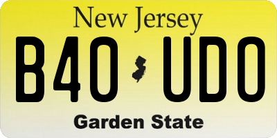 NJ license plate B40UDO