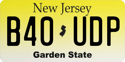 NJ license plate B40UDP