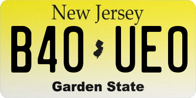 NJ license plate B40UEO