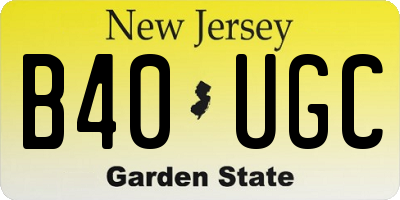 NJ license plate B40UGC