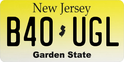 NJ license plate B40UGL