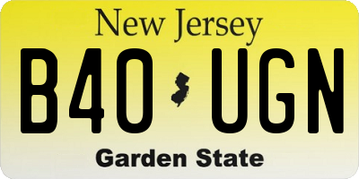 NJ license plate B40UGN