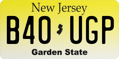 NJ license plate B40UGP