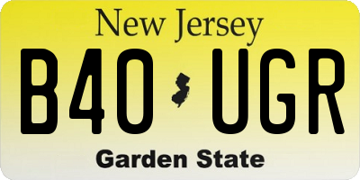 NJ license plate B40UGR