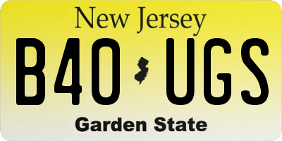 NJ license plate B40UGS