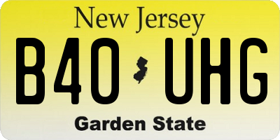 NJ license plate B40UHG