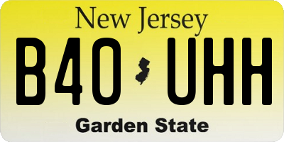NJ license plate B40UHH