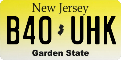 NJ license plate B40UHK