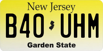 NJ license plate B40UHM