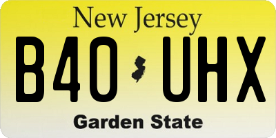 NJ license plate B40UHX