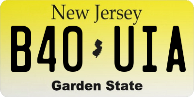 NJ license plate B40UIA