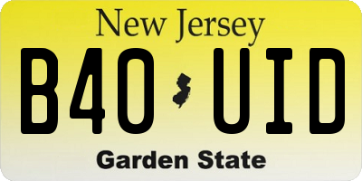 NJ license plate B40UID