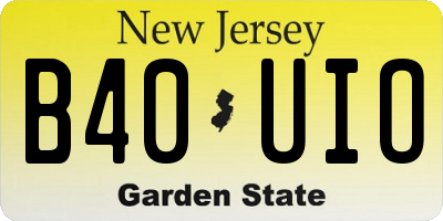 NJ license plate B40UIO