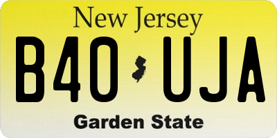 NJ license plate B40UJA