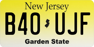 NJ license plate B40UJF