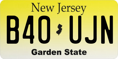 NJ license plate B40UJN