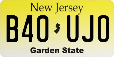 NJ license plate B40UJO