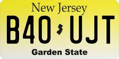 NJ license plate B40UJT