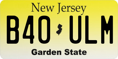 NJ license plate B40ULM