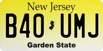 NJ license plate B40UMJ