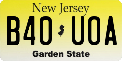 NJ license plate B40UOA