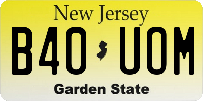 NJ license plate B40UOM