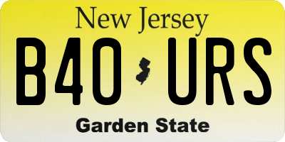 NJ license plate B40URS