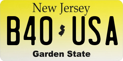 NJ license plate B40USA