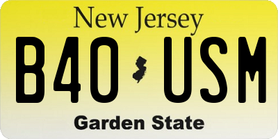 NJ license plate B40USM