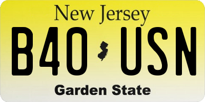 NJ license plate B40USN