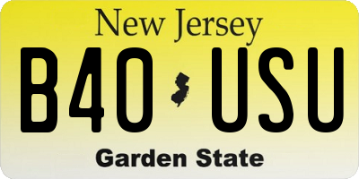 NJ license plate B40USU