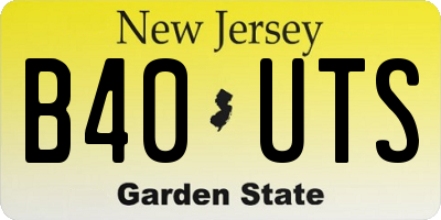 NJ license plate B40UTS