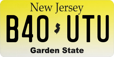 NJ license plate B40UTU
