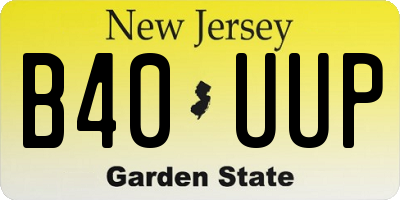 NJ license plate B40UUP