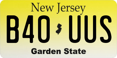 NJ license plate B40UUS