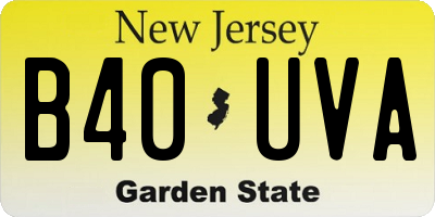 NJ license plate B40UVA
