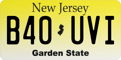NJ license plate B40UVI