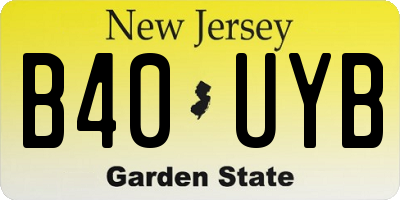 NJ license plate B40UYB