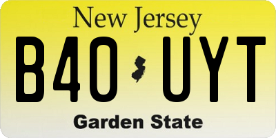 NJ license plate B40UYT