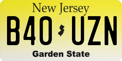 NJ license plate B40UZN