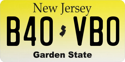 NJ license plate B40VBO